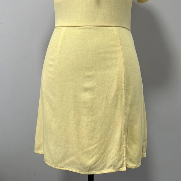 Altar’d State Butter Yellow Short Puff Sleeve Mini Dress size XS - Picture 3 of 8